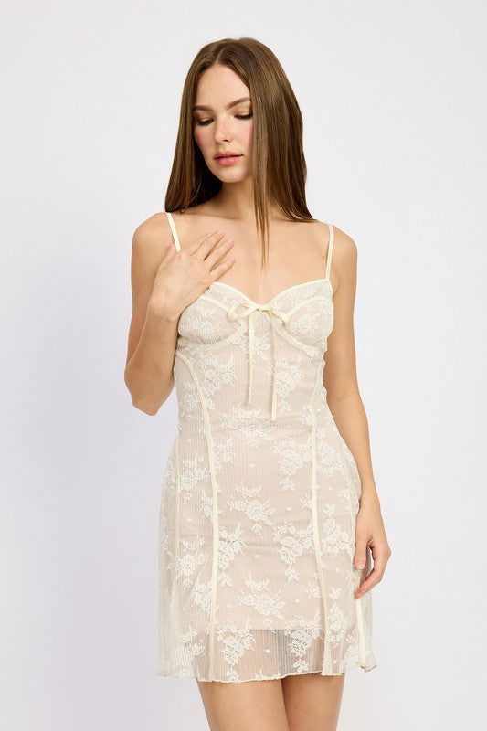 Emory Park Spaghetti Strap Lace Mini Dress us.meeeshop - 