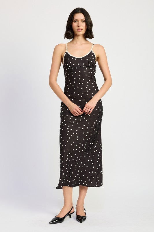 Emory Park Spaghetti Strap Polkadot Midi Dress us.meeeshop - Dresses