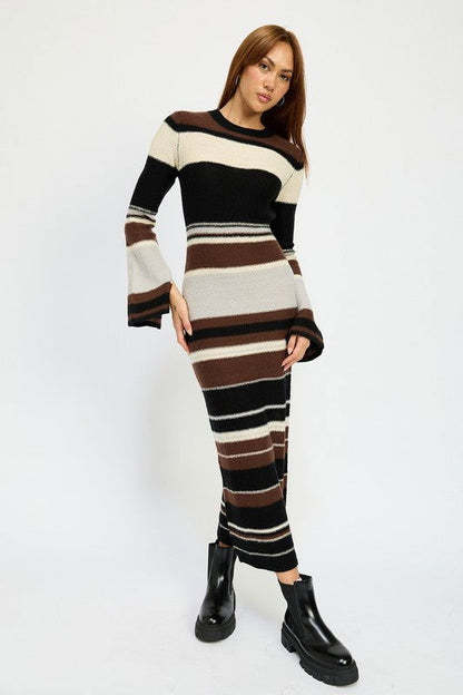 Emory Park Stripe Maxi Bodycon Dress us.meeeshop - 