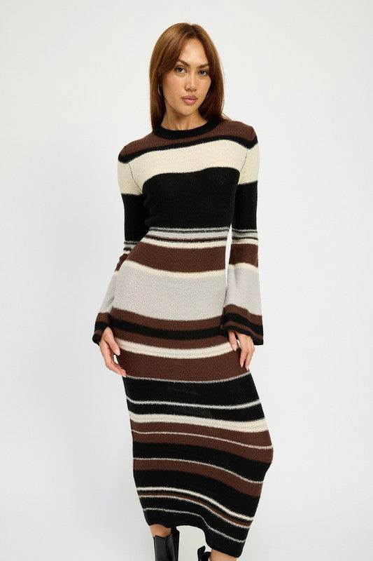 Emory Park Stripe Maxi Bodycon Dress us.meeeshop - 