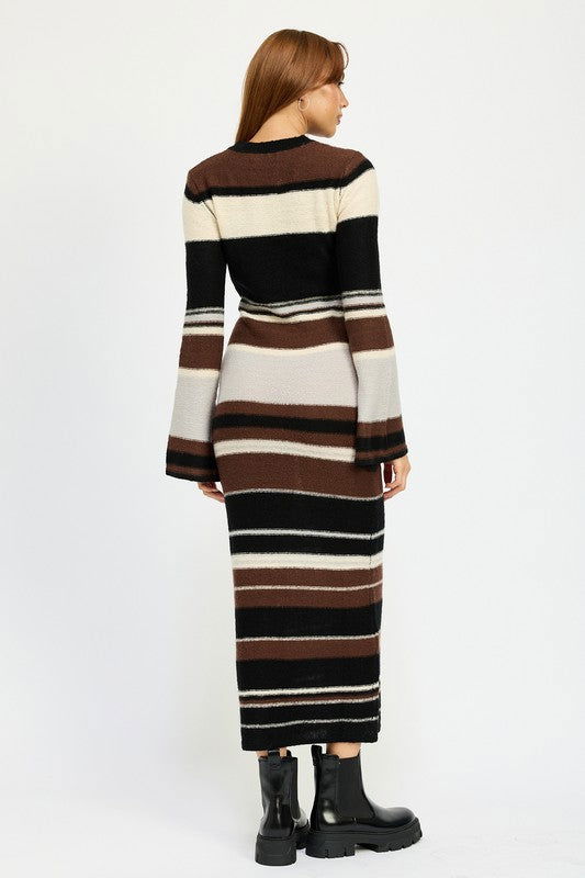 Emory Park Stripe Maxi Bodycon Dress us.meeeshop - 