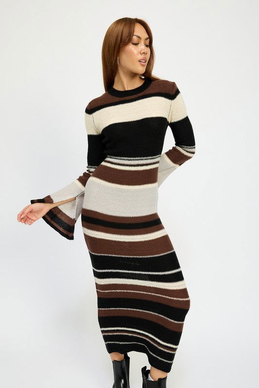 Emory Park Stripe Maxi Bodycon Dress us.meeeshop - 