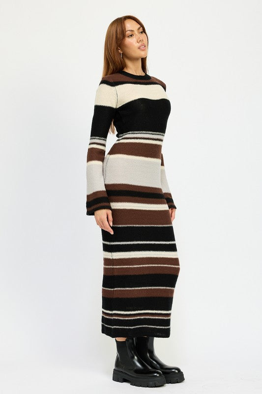 Emory Park Stripe Maxi Bodycon Dress us.meeeshop - 