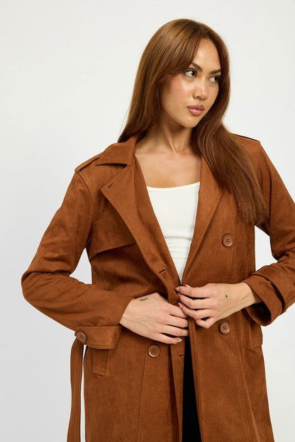 Emory Park Suede Trench Coat us.meeeshop - 