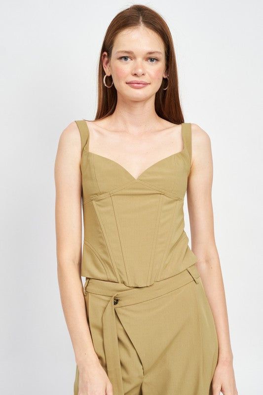 Emory Park | V Neck Bustier Top us.meeeshop - Shirts & Tops