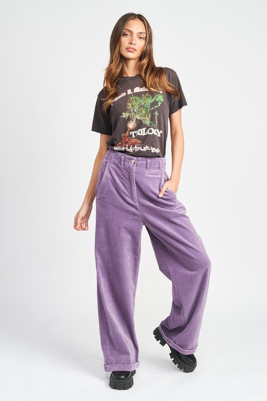 Emory Park Wide Leg Corduroy Pants with Pockets | us.meeeshop