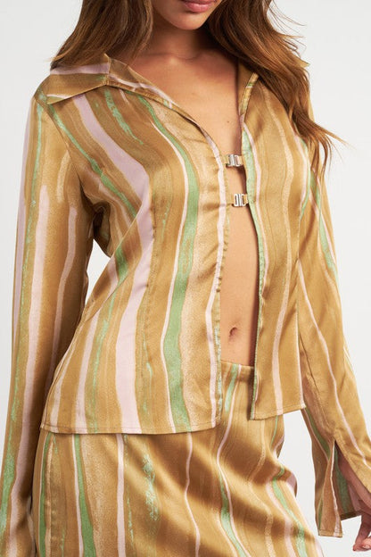 Emory Park Wide Sleeve Striped Blouse | us.meeeshop