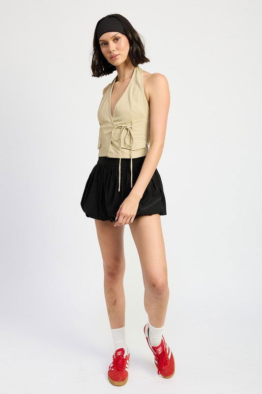 Emory Park Wrapped Halter Neck Top us.meeeshop - 