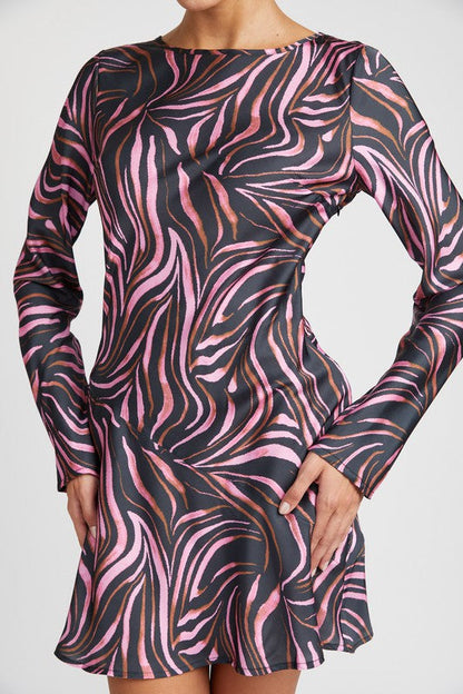 Emory Park Zebra Print Mini Dress With Laced Up Back | us.meeeshop