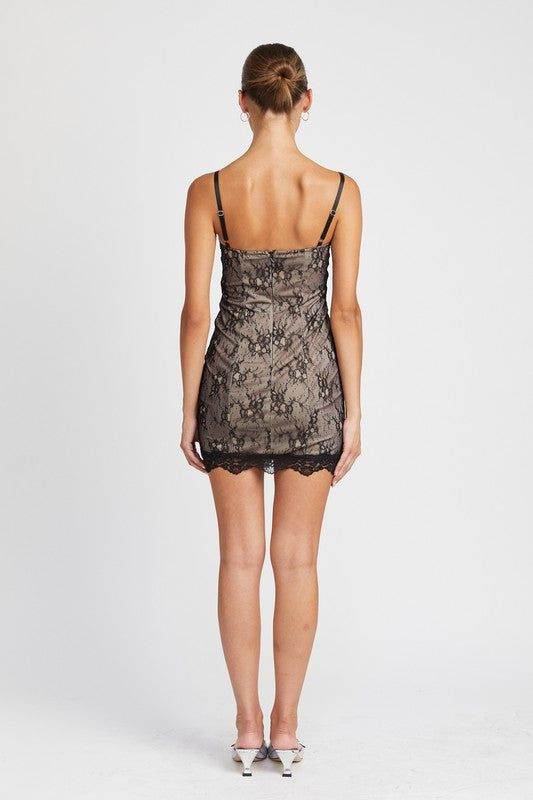 Emory Park Spaghetti Strap Mini Lace Dress - us.meeeshop