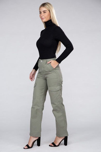 Everyday Wear Elastic-Waist Cargo Pants us.meeeshop - 