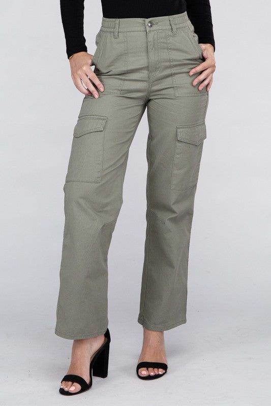 Everyday Wear Elastic-Waist Cargo Pants - us.meeeshop