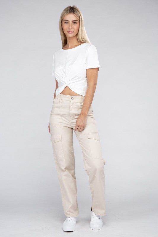 Everyday Wear Elastic-Waist Cargo Pants - us.meeeshop