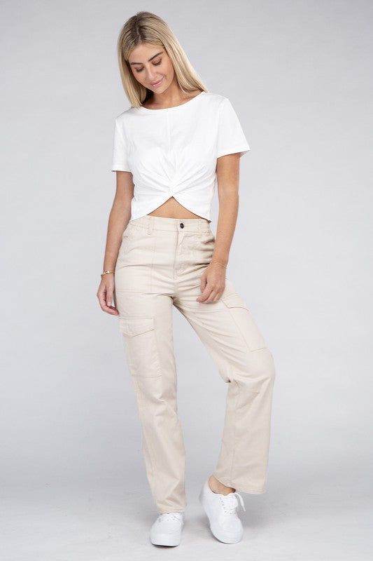 Everyday Wear Elastic-Waist Cargo Pants - us.meeeshop