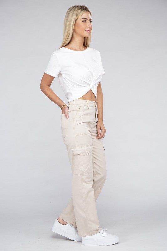 Everyday Wear Elastic-Waist Cargo Pants - us.meeeshop