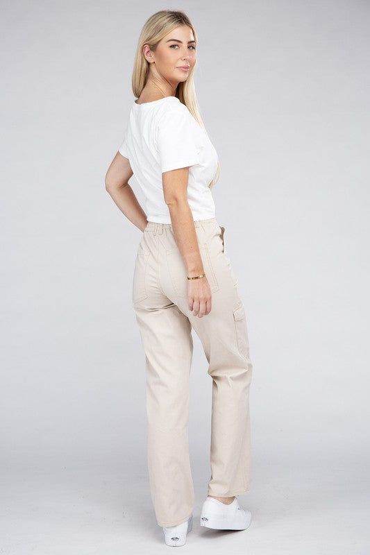 Everyday Wear Elastic-Waist Cargo Pants - us.meeeshop