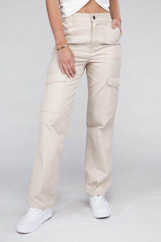 Everyday Wear Elastic-Waist Cargo Pants - us.meeeshop