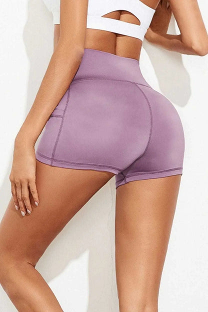 Exposed Seam High Waist Yoga Shorts us.meeeshop - 