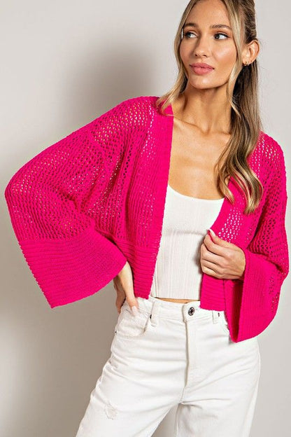 Eyelet Knit Cardigan - us.meeeshop