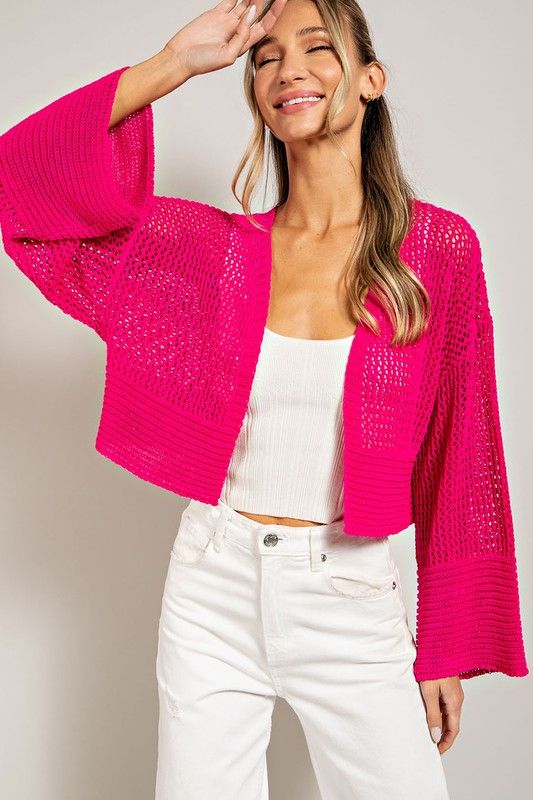 Eyelet Knit Cardigan - us.meeeshop