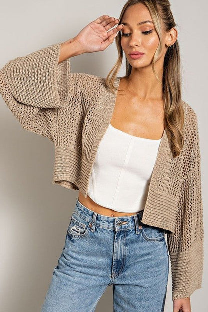 Eyelet Knit Cardigan - us.meeeshop