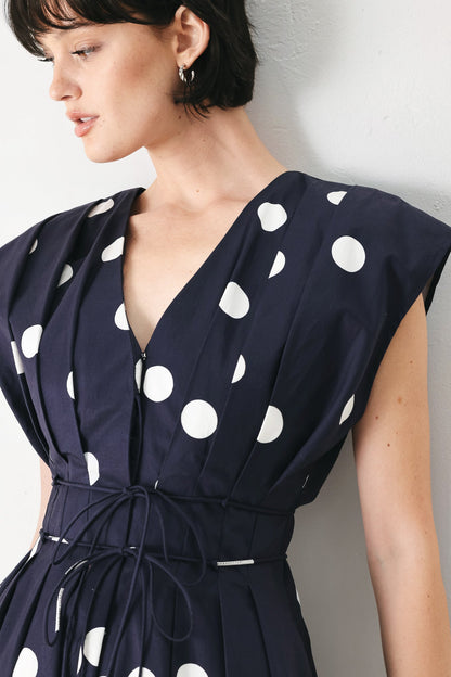 blue moon dot Blue Moon Dot Woven Midi Dress view 2 (dress) - shop at us.meeeshop