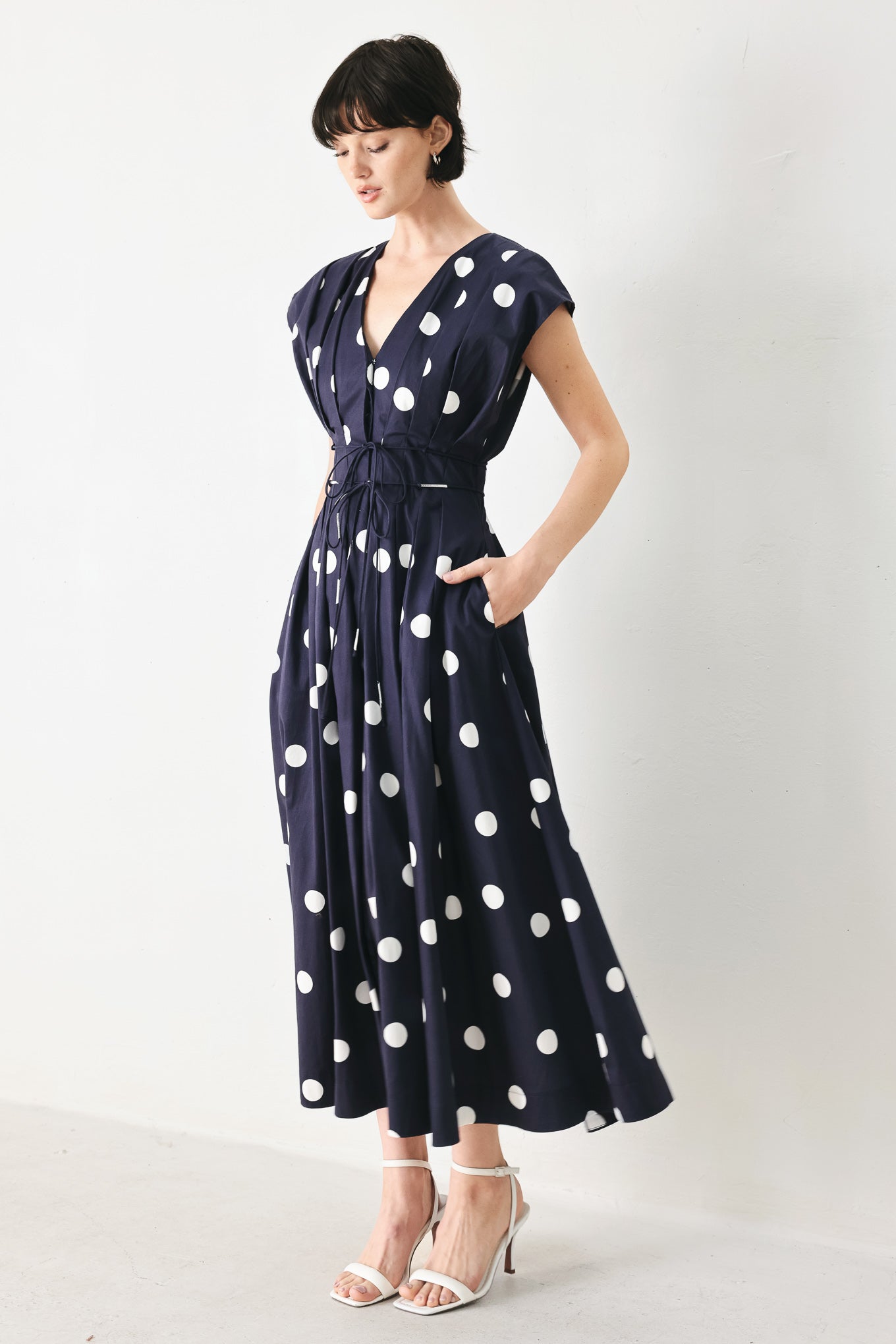 blue moon dot Blue Moon Dot Woven Midi Dress view 3 (dress) - shop at us.meeeshop