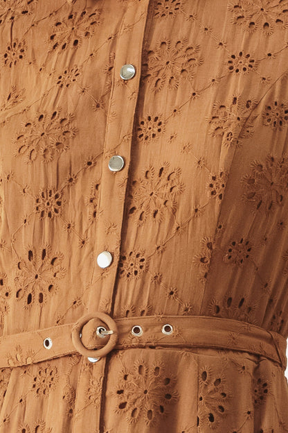 timeless love woven Timeless Love Woven Eyelet Midi Dress view 8 (dress) - shop at us.meeeshop