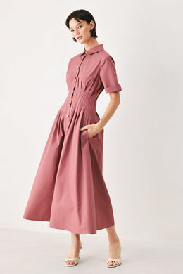 COUNTRYSIDE CHARM WOVEN MIDI DRESS