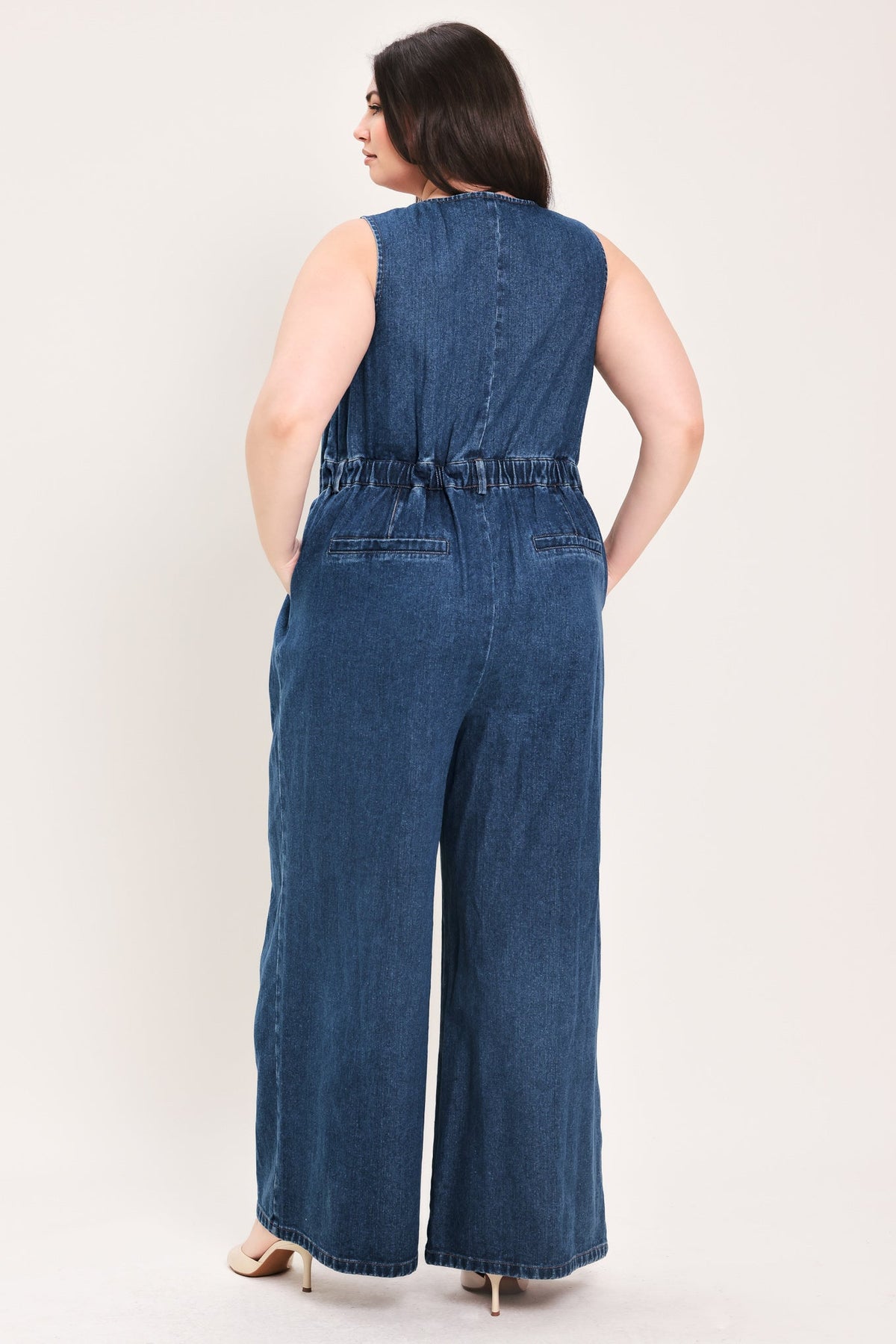 Flying Tomato Runway Hit Line Denim Jumpsuit