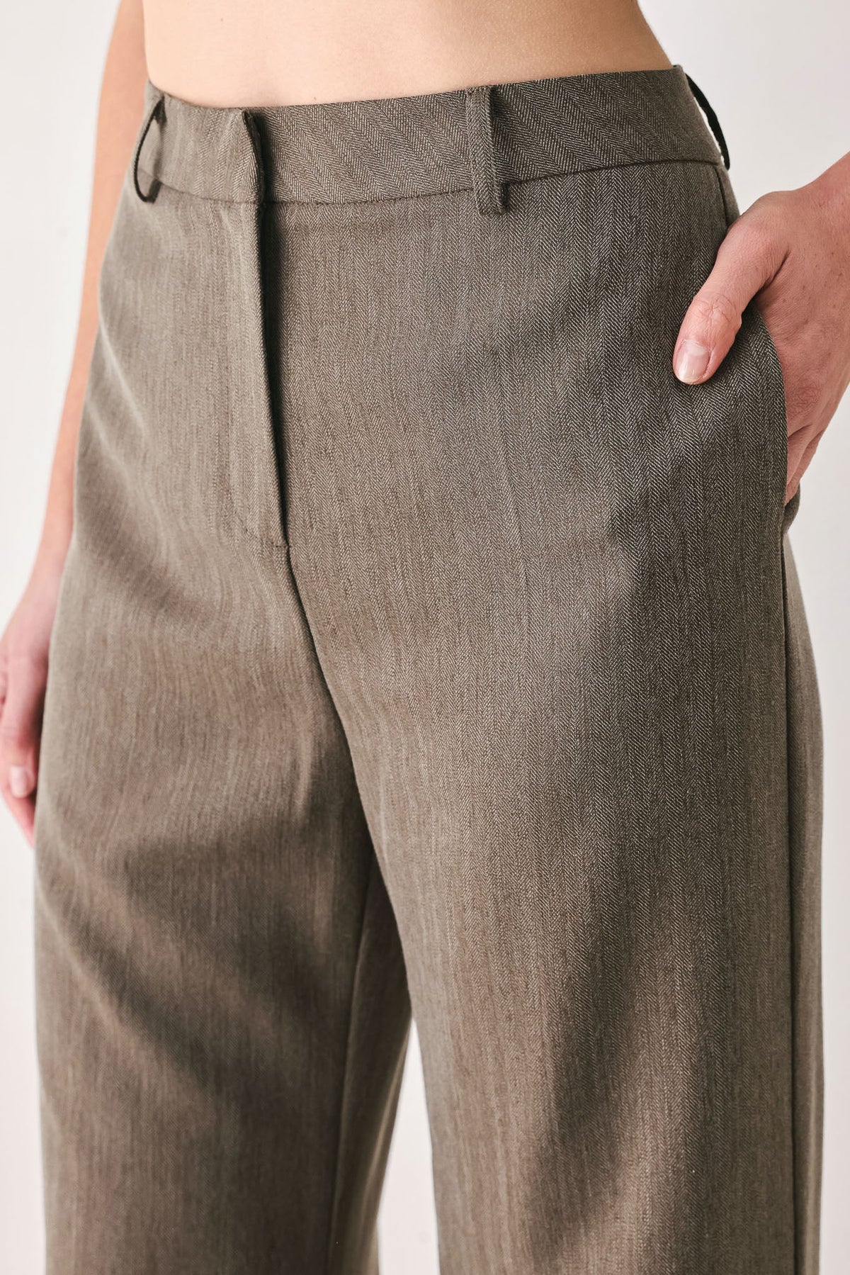 TAILORED TEMPO BROWN CUFFED FLARE PANTS