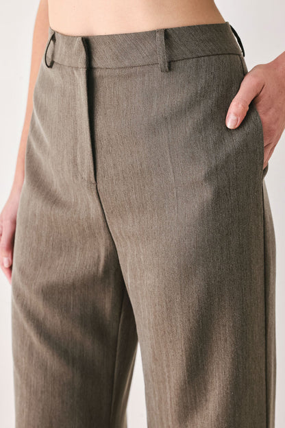 TAILORED TEMPO BROWN CUFFED FLARE PANTS