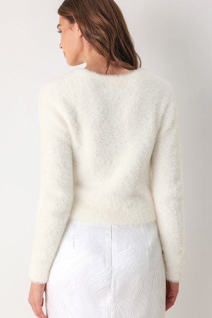 COLOR POP FUZZY SWEATER TOP