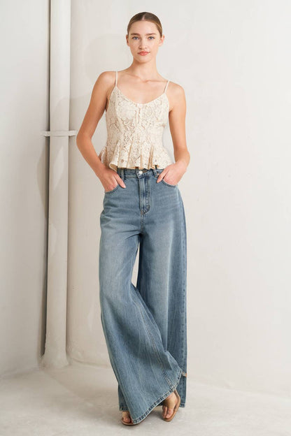 purely romantic woven Purely Romantic Woven Lace Cami Top view 15 (top) - shop at us.meeeshop