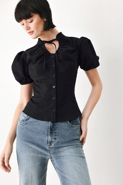 WHITE ROSE DAYDREAM WOVEN TOP