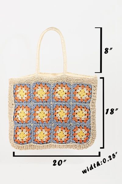 Fame Flower Braided Tote Bag - us.meeeshop