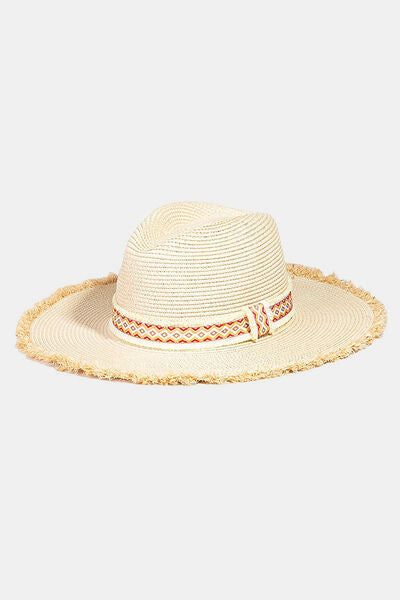 Fame Geometric Raw Hem Hat - us.meeeshop