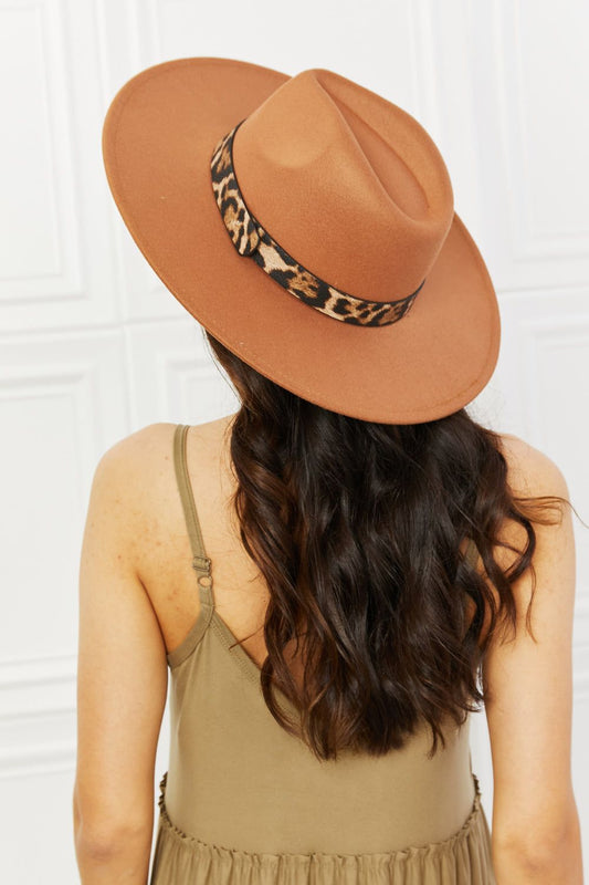 Fame In The Wild Leopard Detail Fedora Hat - us.meeeshop