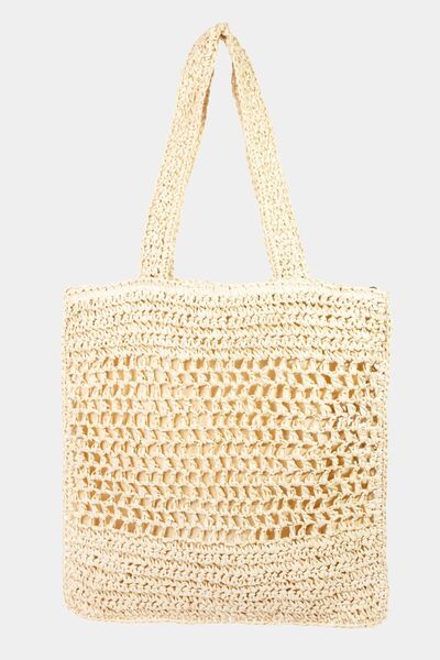 Fame Straw-Paper Crochet Tote Bag - us.meeeshop