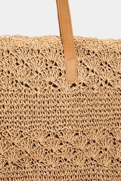 Fame Straw Braided Tote Bag - us.meeeshop