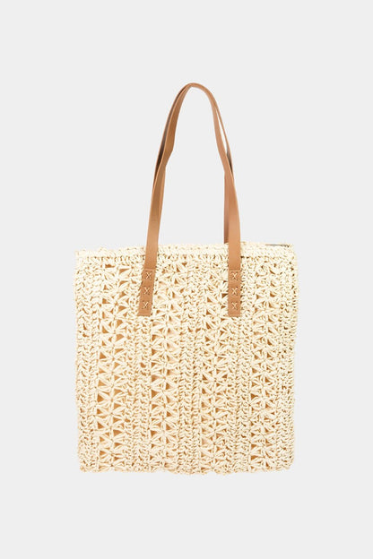 Fame Straw Braided Tote Bag - us.meeeshop