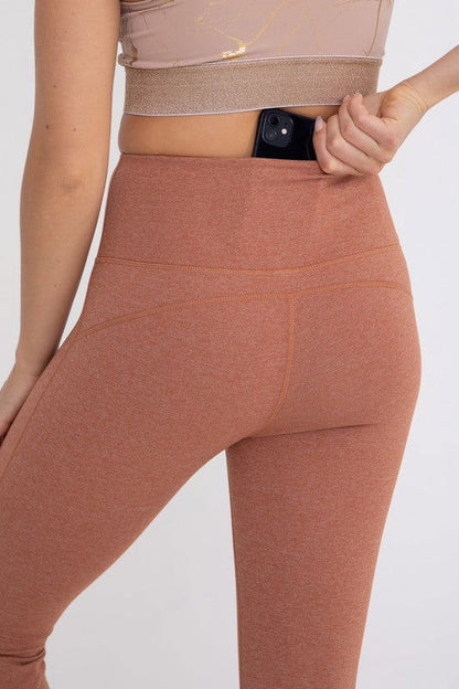 Mono B Flare Swoop Back High-Waisted Leggings - us.meeeshop