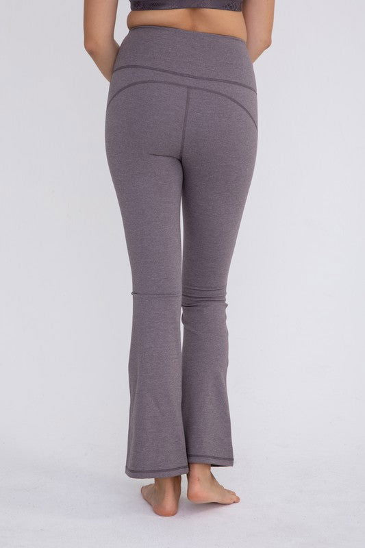 Mono B Flare Swoop Back High-Waisted Leggings - us.meeeshop