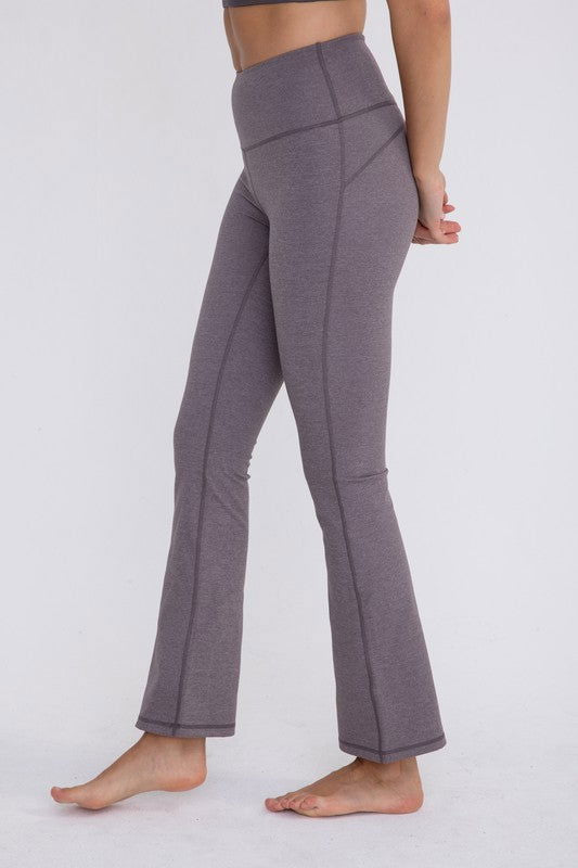 Mono B Flare Swoop Back High-Waisted Leggings - us.meeeshop