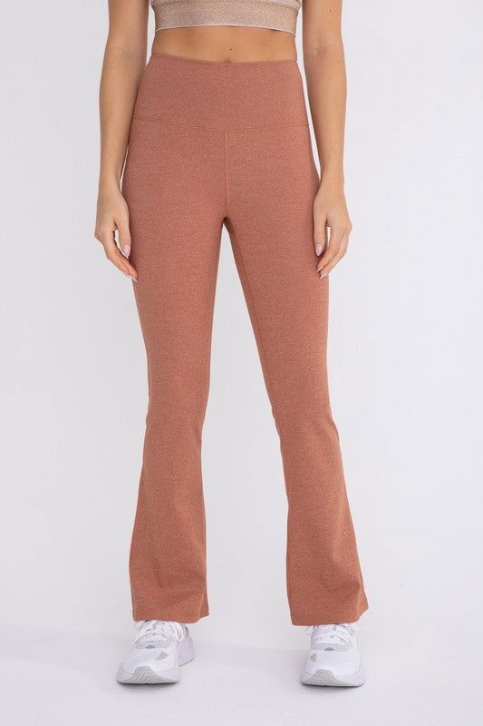 Mono B Flare Swoop Back High-Waisted Leggings - us.meeeshop