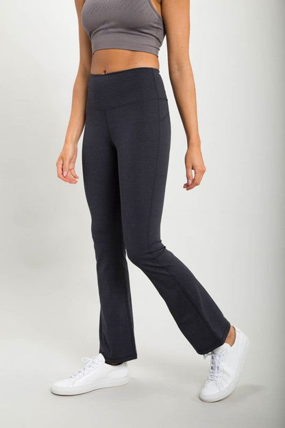 Mono B Flare Swoop Back High-Waisted Leggings - us.meeeshop