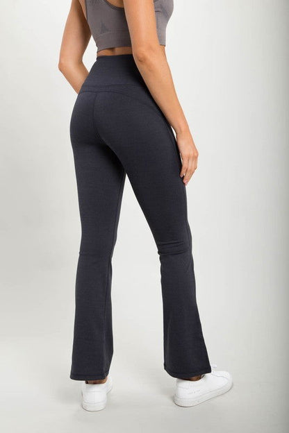 Mono B Flare Swoop Back High-Waisted Leggings - us.meeeshop