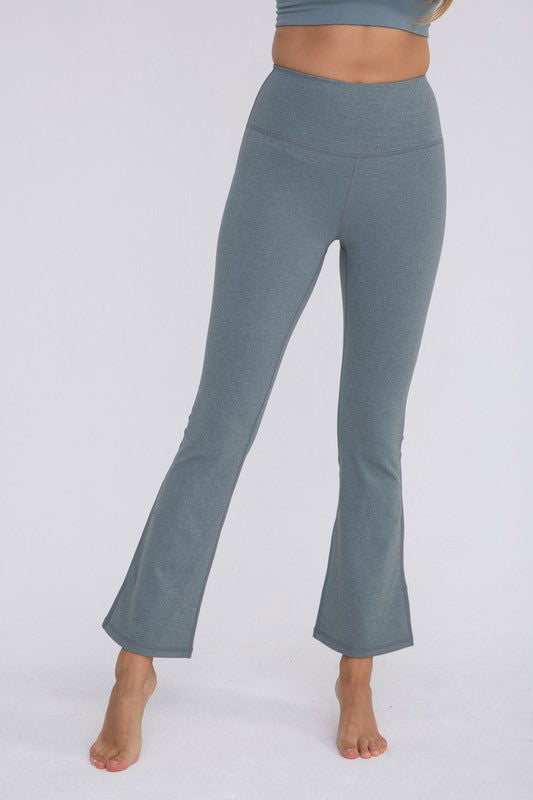 Mono B Flare Swoop Back High-Waisted Leggings - us.meeeshop