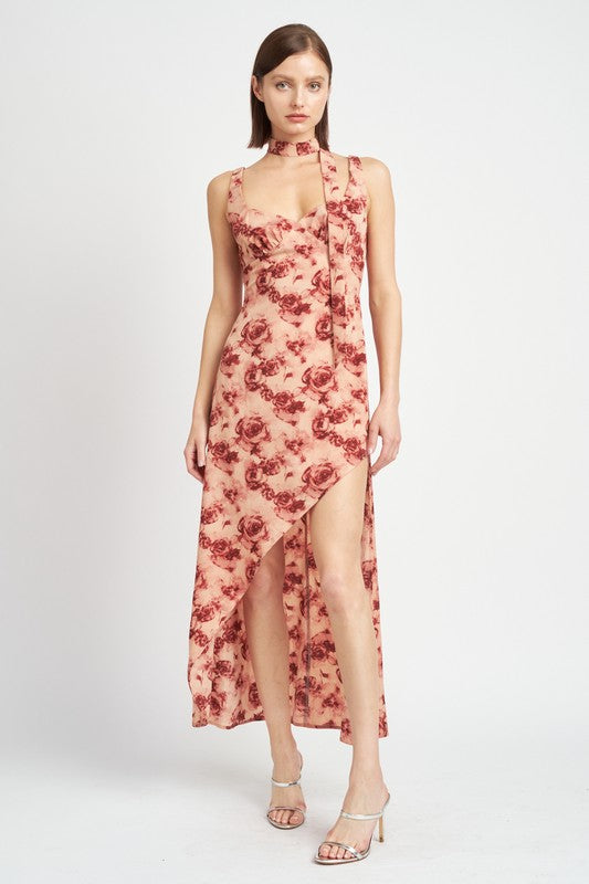 Floral Asymmetrical Maxi Dress | us.meeeshop