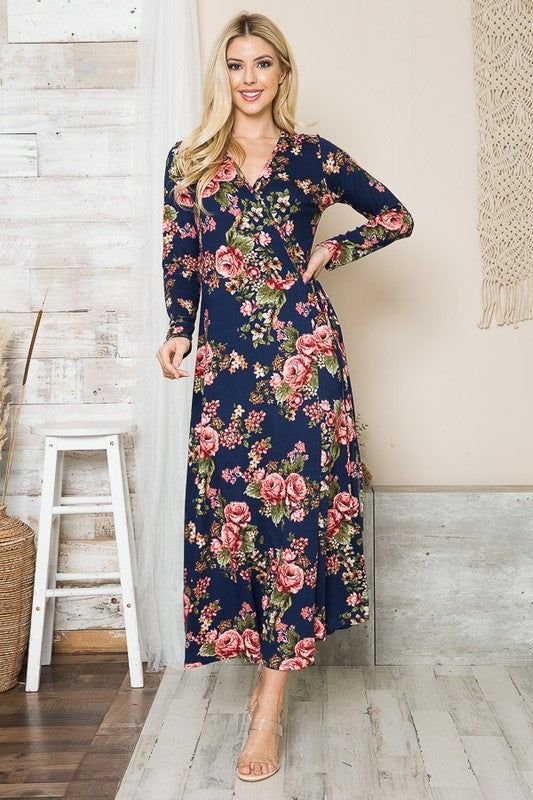 Floral Maxi Wrap Dress us.meeeshop - Dresses